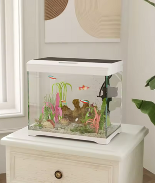 Aquarium 17L met LED & Filtersysteem – Compact Tropisch Aquarium met Waterpomp