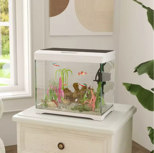 Aquarium 17L met LED & Filtersysteem – Compact Tropisch Aquarium met Waterpomp