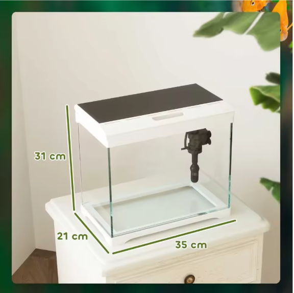 Aquarium 17L met LED & Filtersysteem – Compact Tropisch Aquarium met Waterpomp