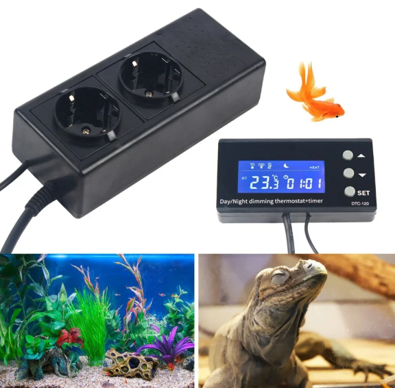 Digitale LCD Thermostaat voor Aquarium & Terrarium – Temperatuurregelaar met Schakelaar