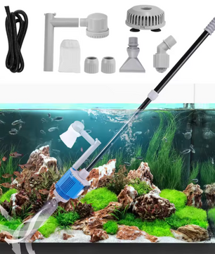 Elektrische Aquarium Waterwisselaar – 28W Pomp & Grindreiniger, Sifon Filter