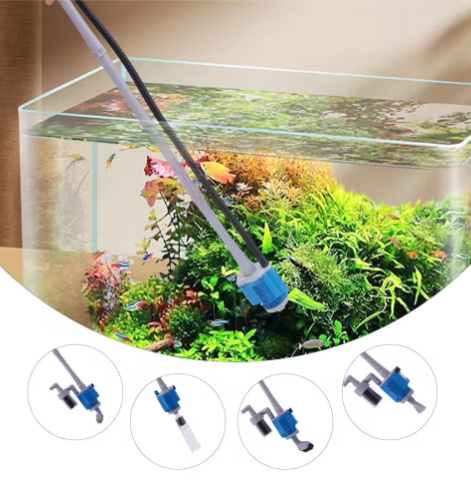 Krachtige Aquariumfilterreiniger – 28W Pomp & 360° Zuigkop, 449 GPH