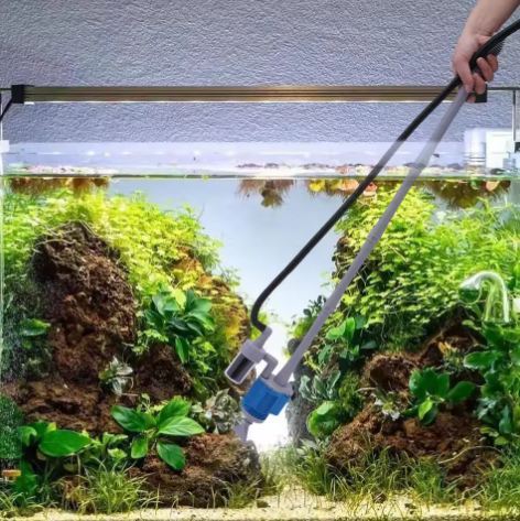 Krachtige Aquariumfilterreiniger – 28W Pomp & 360° Zuigkop, 449 GPH
