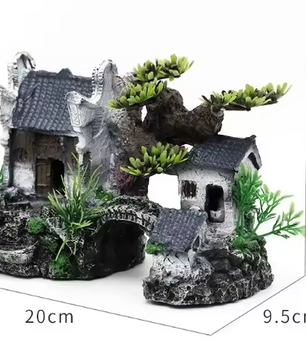 Aquarium Ornament Huis – Realistische Hars Decoratie voor Aquascaping