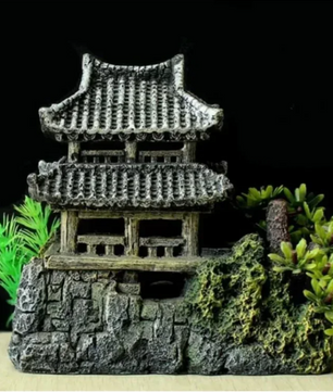 Aquarium Ornament Huis – Realistische Hars Decoratie voor Aquascaping