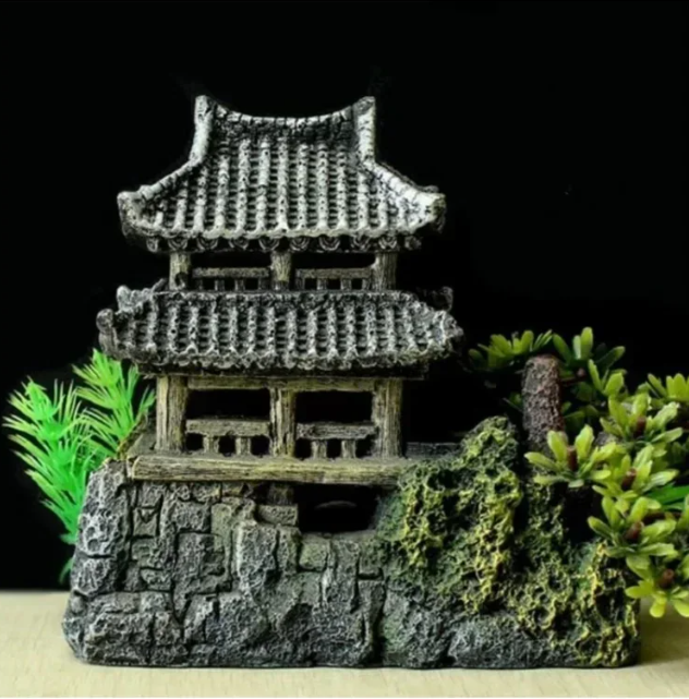 Aquarium Ornament Huis – Realistische Hars Decoratie voor Aquascaping