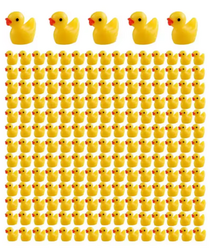 Set van 100 Mini Eend Ornamenten – Gele Hars Decoratie voor Poppenhuizen, Tuinen & Aquaria