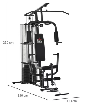 Multifunctioneel Fitnessstation – Krachtstation met Gewichtsplaten 45 kg, Voor Thuisgym