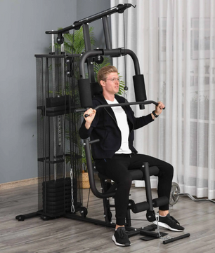 Multifunctioneel Fitnessstation – Krachtstation met Gewichtsplaten 45 kg, Voor Thuisgym