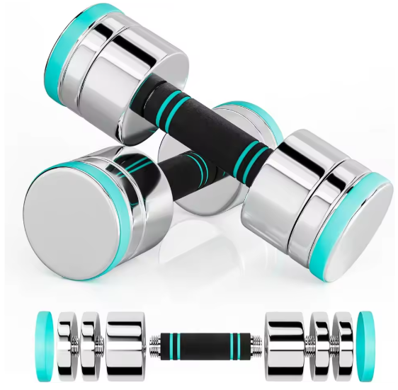 Verstelbare Stalen Halterset – 2 Compacte Halters 5/10/15 kg met Schuimhandvat