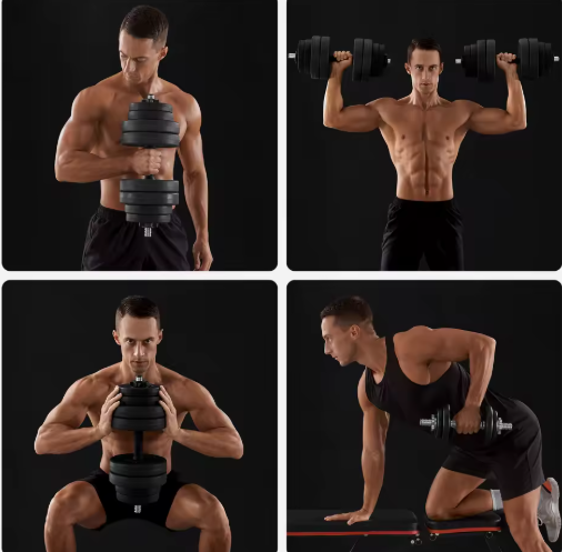 Verstelbare Halterset 30 kg – 2 Halters met Schuimhandvatten, Ideaal voor Thuisfitness & Krachttraining