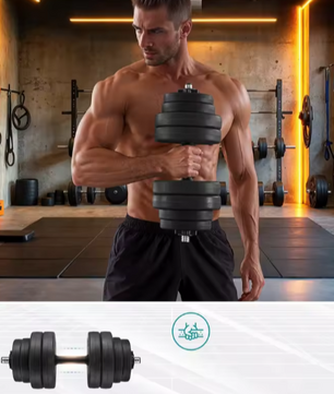 Verstelbare Halterset 30 kg – 2-in-1 Dumbbell & Barbell voor Thuisfitness