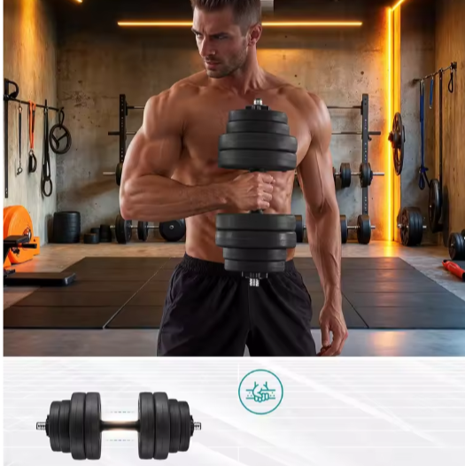 Verstelbare Halterset 30 kg – 2-in-1 Dumbbell & Barbell voor Thuisfitness