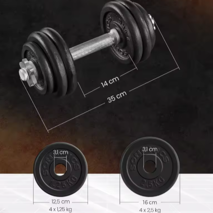 Verstelbare Halterset 30 kg – Gietijzeren Dumbbell Set voor Krachttraining