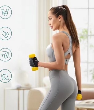 Set van 2 Neopreen Dumbbells – Hexagonale Handhalters 1 kg, Compact & Antislip