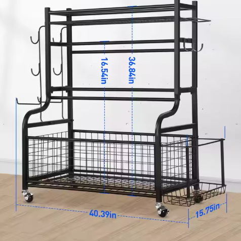 Halter Opbergrek met Wielen – Compact Gewichtsrek voor Thuisgym & Fitnessapparatuur
