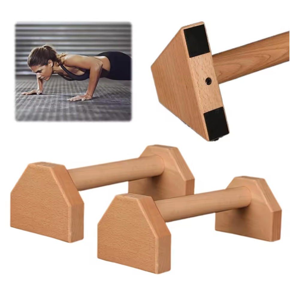 Houten Push-Up Standaard – Stevige Parallelle Bars voor Krachttraining Thuis