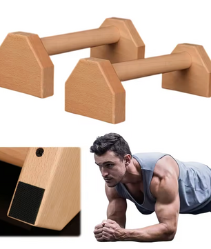 Houten Push-Up Standaard – Stevige Parallelle Bars voor Krachttraining Thuis