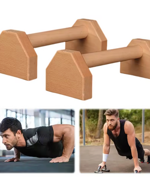 Houten Push-Up Standaard – Stevige Parallelle Bars voor Krachttraining Thuis