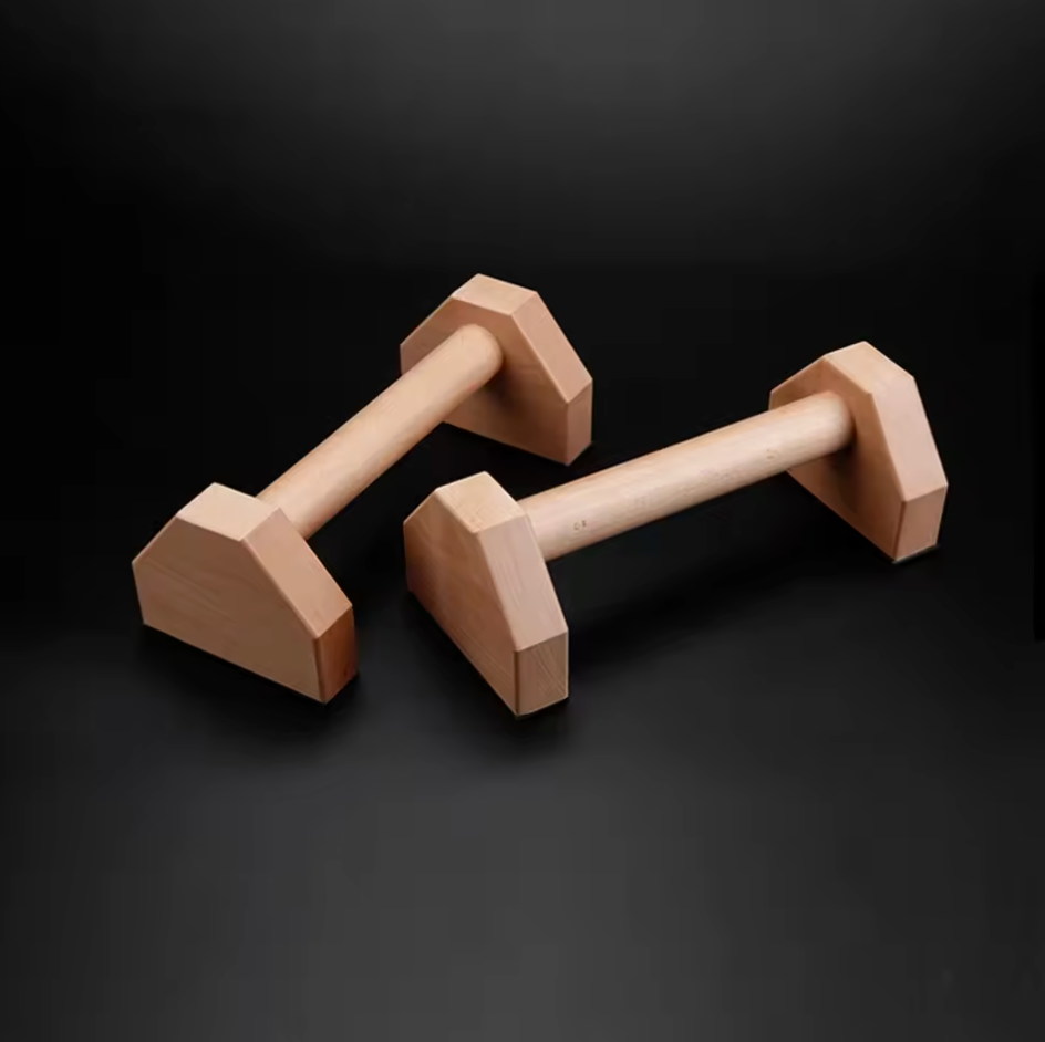Houten Push-Up Standaard – Stevige Parallelle Bars voor Krachttraining Thuis