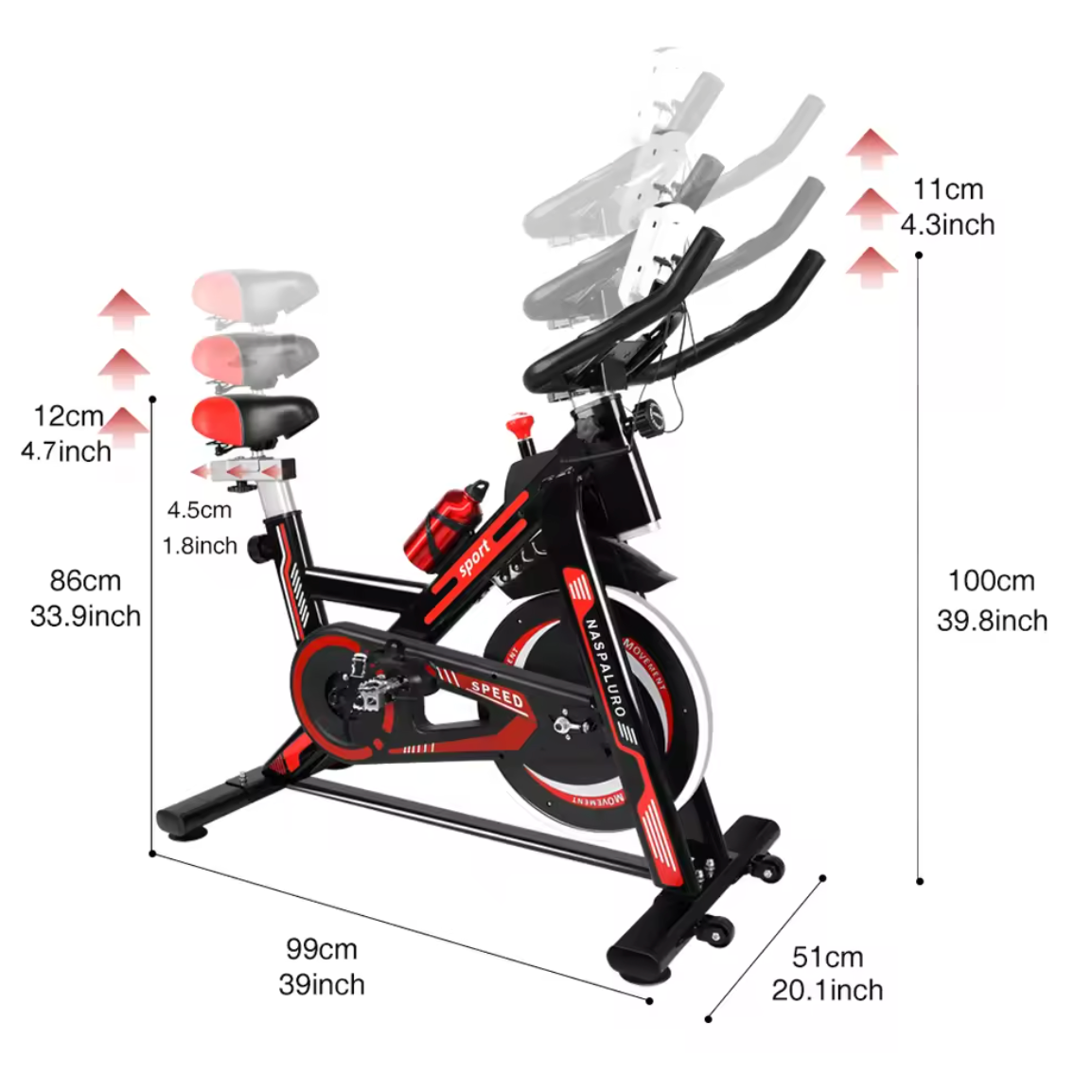 Hometrainer – Verstelbare Weerstand, LCD Display & Hartslagfunctie, 150 kg Draagkracht