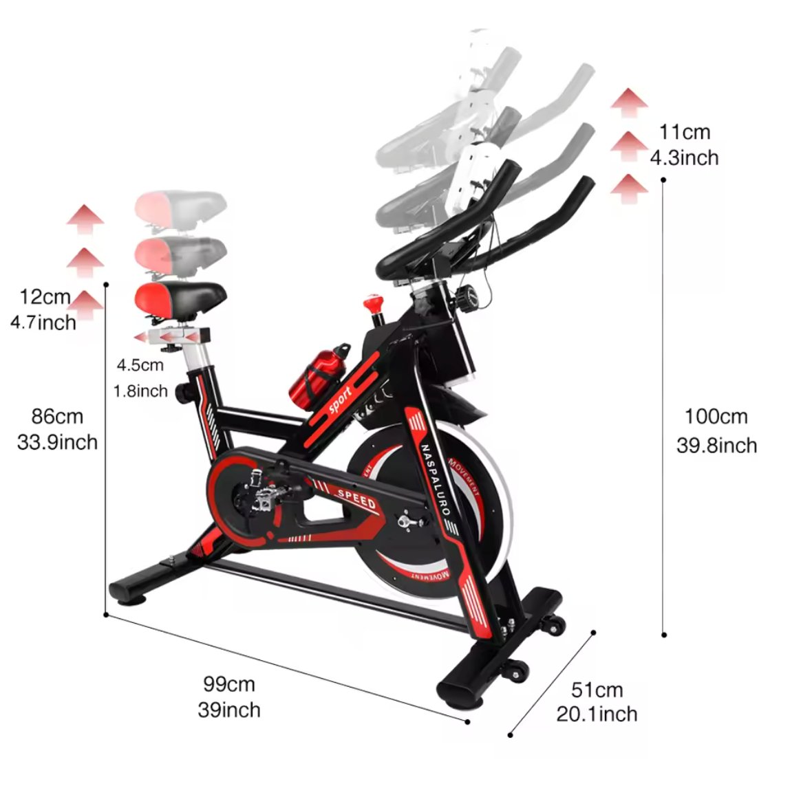 Hometrainer – Verstelbare Weerstand, LCD Display & Hartslagfunctie, 150 kg Draagkracht