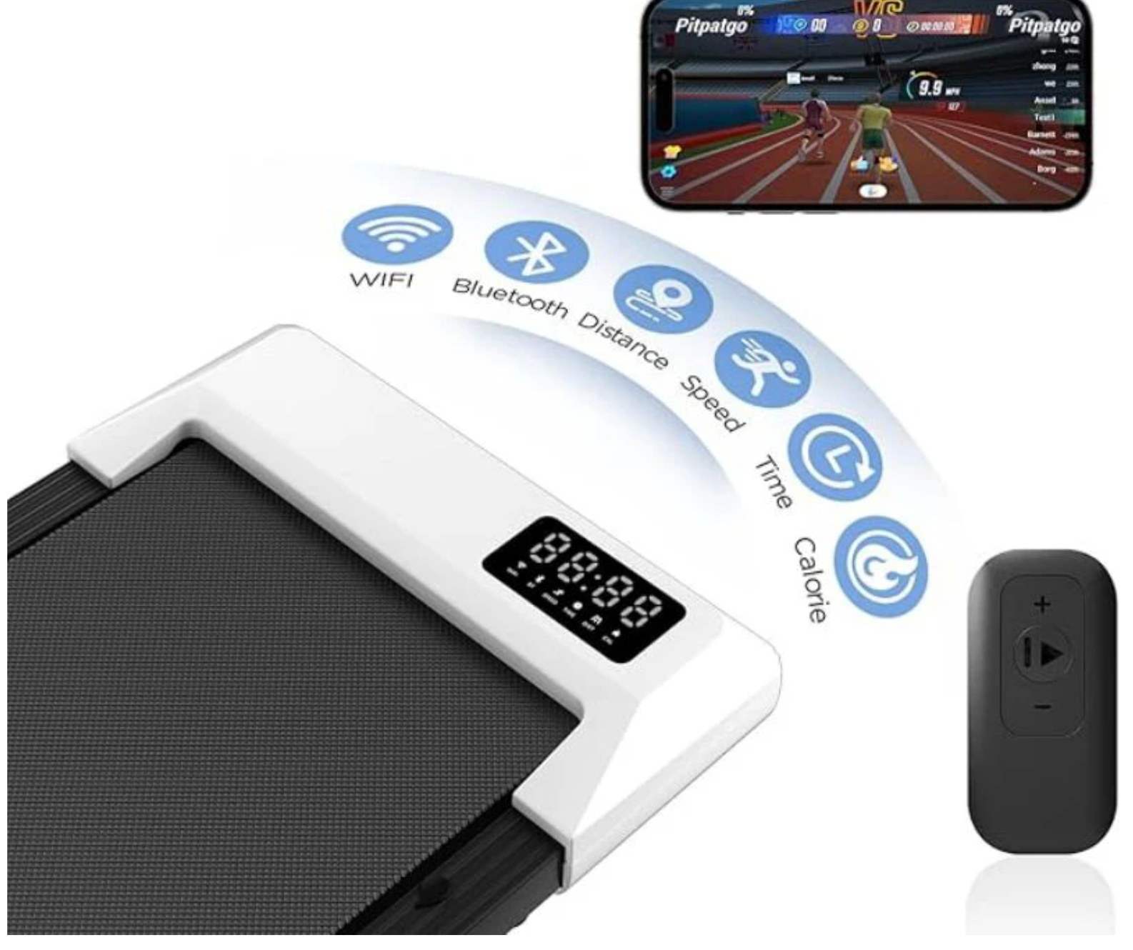 Loopband Onder Bureau – Stille Walking Pad met App & Afstandsbediening, 136 kg Draagkracht