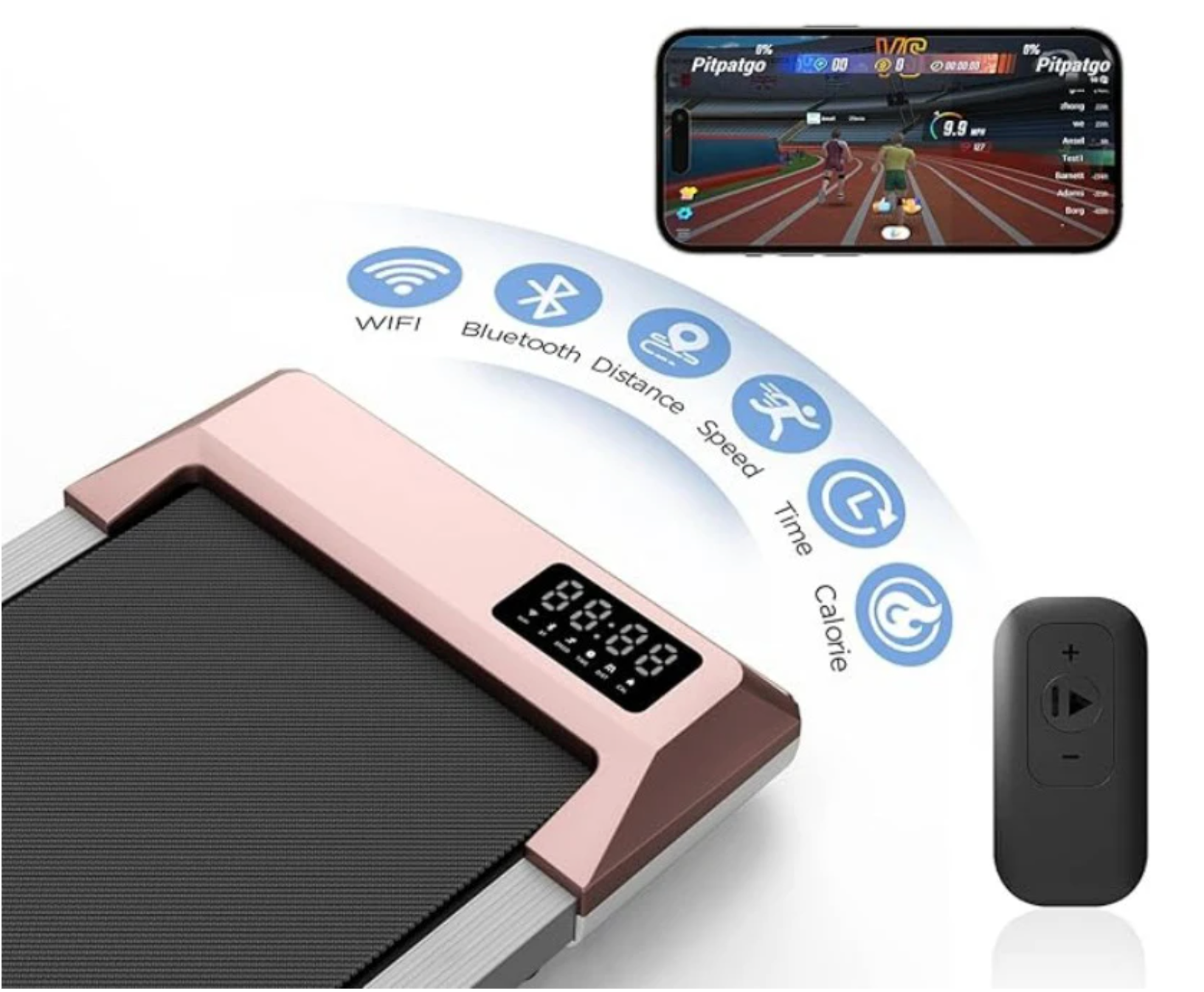 Loopband Onder Bureau – Stille Walking Pad met App & Afstandsbediening, 136 kg Draagkracht