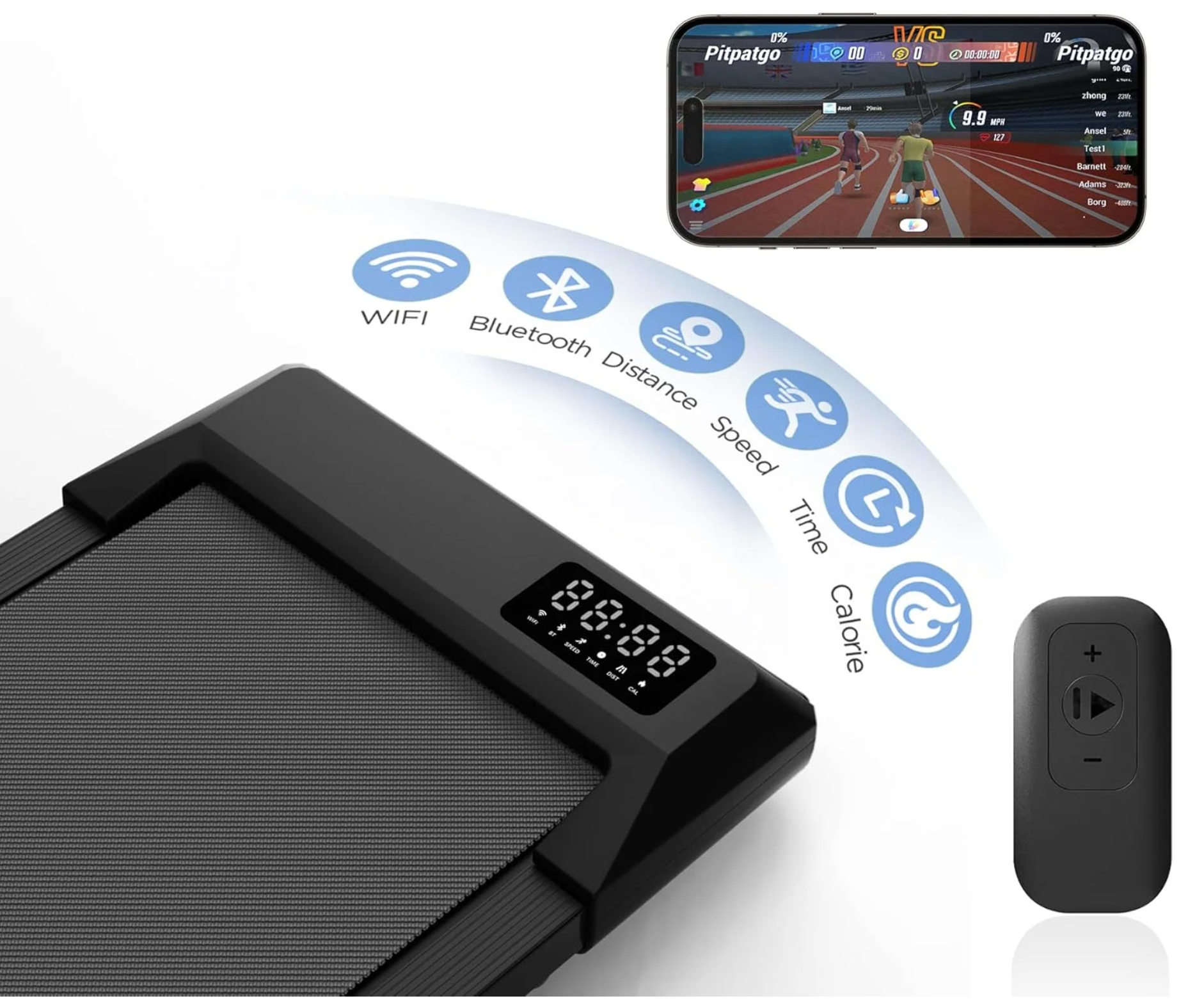 Loopband Onder Bureau – Stille Walking Pad met App & Afstandsbediening, 136 kg Draagkracht