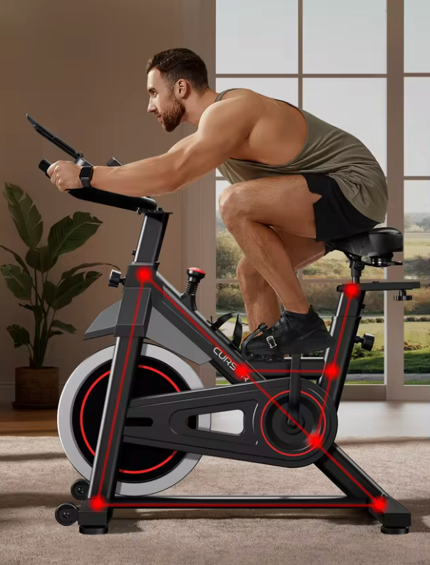 Spinningfiets – Verstelbare Hometrainer met Magnetische Weerstand & Tablet-Houder