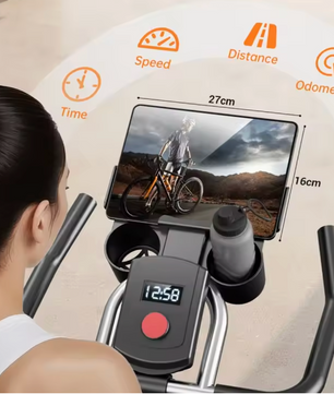 Hometrainer Spinningfiets – Verstelbare Fitnessbike met Magnetische Weerstand, 136 kg Draagkracht & Tablet-Houder