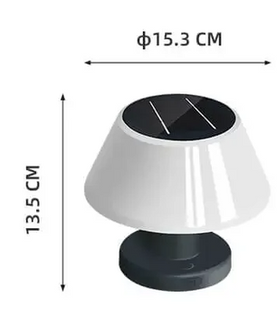 Solar LED Tafellamp – Draadloos Oplaadbaar & Waterdicht, Voor Binnen en Buiten