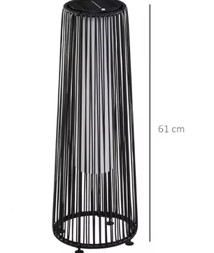Solar Rattan Vloerlamp – LED Buitenlamp met Automatisch Licht & Waterbestendig
