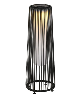 Solar Rattan Vloerlamp – LED Buitenlamp met Automatisch Licht & Waterbestendig