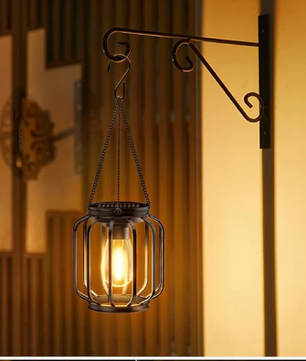 Solar LED Tuinlantaarn – Hangende Waterdichte Retro Metalen Lamp met Warm Wit Licht