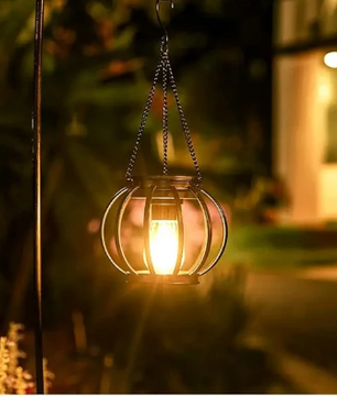 Solar LED Tuinlantaarn – Hangende Waterdichte Retro Metalen Lamp met Warm Wit Licht
