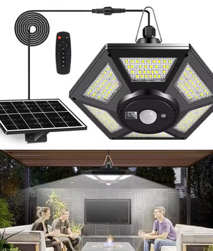 Solar LED Hanglamp – 180 LED’s met Afstandsbediening & Bewegingssensor, Voor Binnen en Buiten