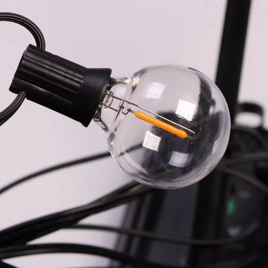 Solar Slingerlicht 12 m – 30 LED G40 Bollen, USB & Zonne-energie, Waterdicht en Breukvast