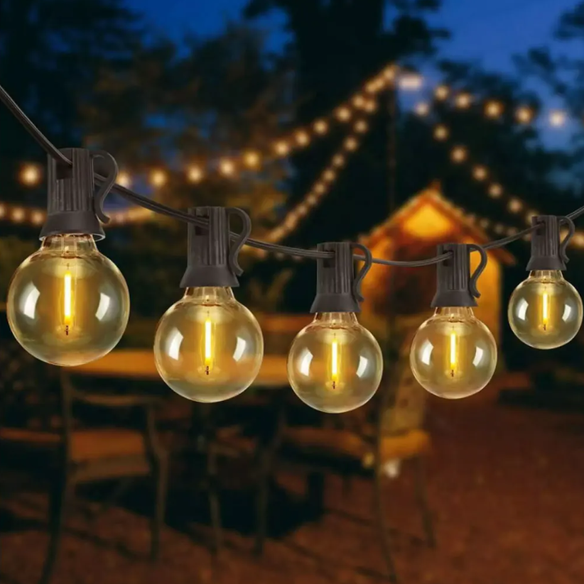 Solar Slingerlicht 12 m – 30 LED G40 Bollen, USB & Zonne-energie, Waterdicht en Breukvast