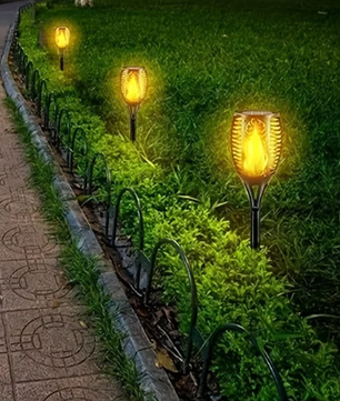 Solar Fakkel Tuinlamp – 12 LED’s met Vlam Effect & Waterdichte Buitenverlichting