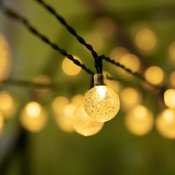 Solar Slingerlicht – 200 LED Kristal Bollen, Waterdicht & 8 Modus Tuinverlichting
