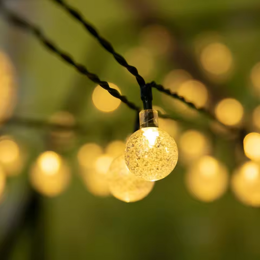 Solar Slingerlicht – 200 LED Kristal Bollen, Waterdicht & 8 Modus Tuinverlichting
