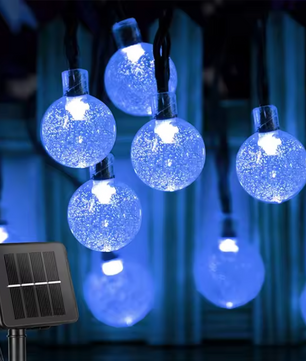 Solar Slingerlicht – 200 LED Kristal Bollen, Waterdicht & 8 Modus Tuinverlichting