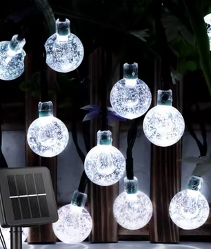 Solar Slingerlicht – 200 LED Kristal Bollen, Waterdicht & 8 Modus Tuinverlichting
