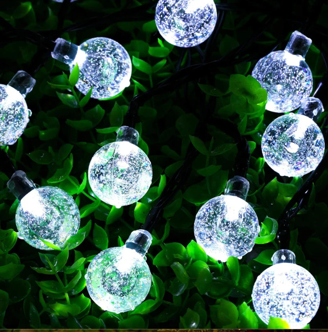 Solar Slingerlicht – 200 LED Kristal Bollen, Waterdicht & 8 Modus Tuinverlichting