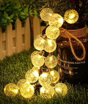 Solar Slingerlicht – 200 LED Kristal Bollen, Waterdicht & 8 Modus Tuinverlichting