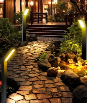 Set van 4 Solar Tuinpadlampen – LED Buitenlampen met IP65 Bescherming & 3 Lichtstanden