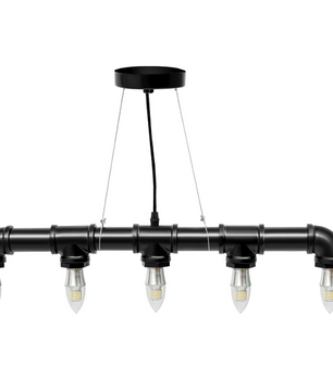 Industriële 5-lichts Waterpijp Hanglamp – Retro Plafondlamp voor Woonkamer, Restaurant & Bar