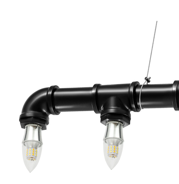 Industriële Hanglamp – Vintage Waterpijp Plafondlamp met 5 Fittingen