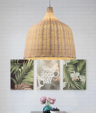 Rotan Hanglamp – Handgevlochten Bamboe Plafondlamp voor Woonkamer & Slaapkamer